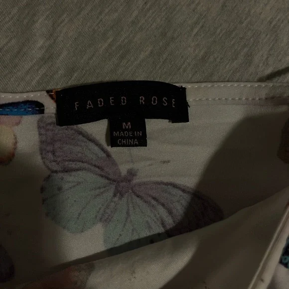 Cream Fitted Camisole with Butterfly Print - Picture 2 of 3